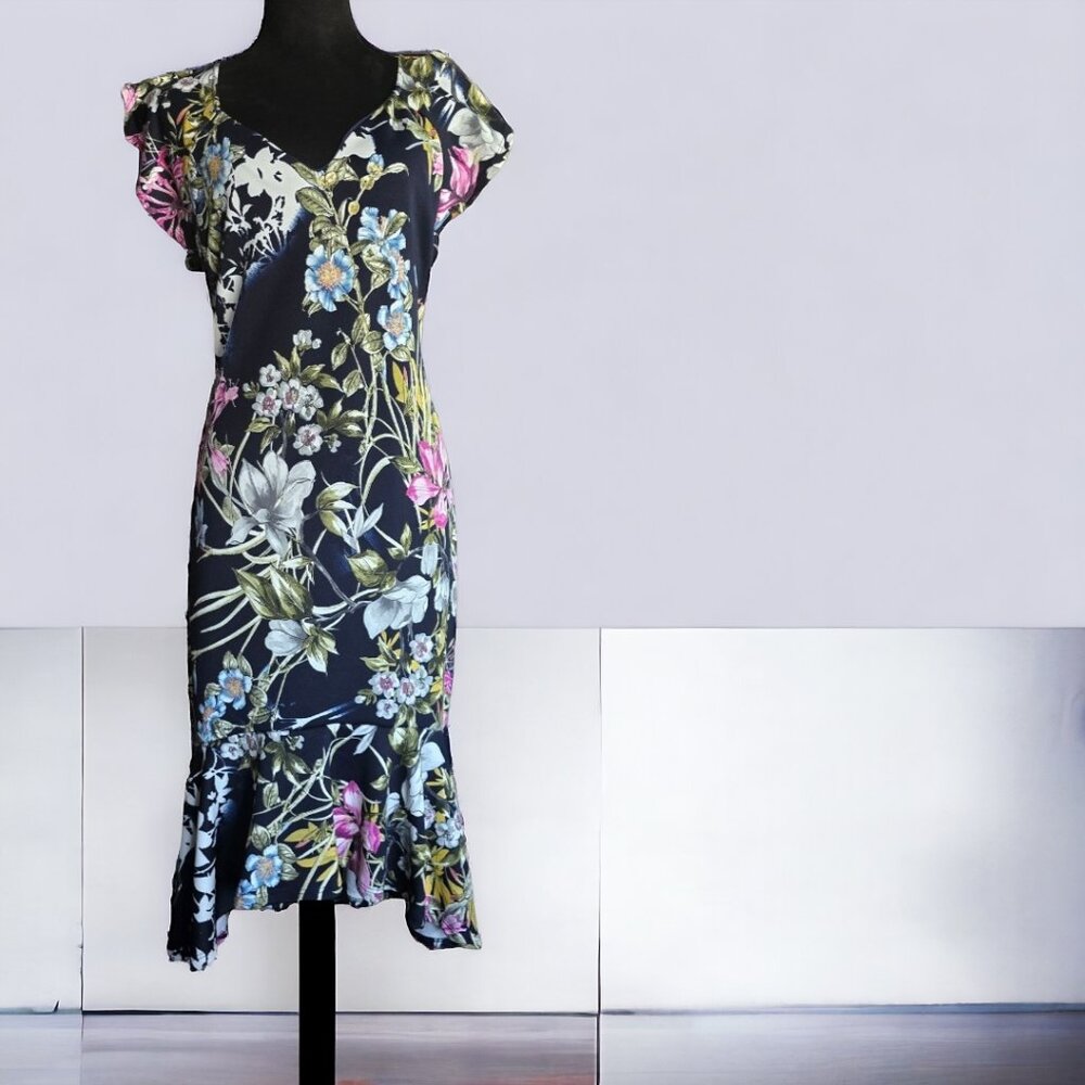 BLUEBELL Floral High/Low Hem Pullover V Neck Size M/L - Picture 5 of 7